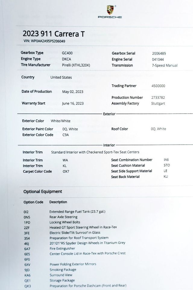2023 Porsche CARRERA T MANUAL WHITE...SORRY SOLD!! - 22707441 - 17