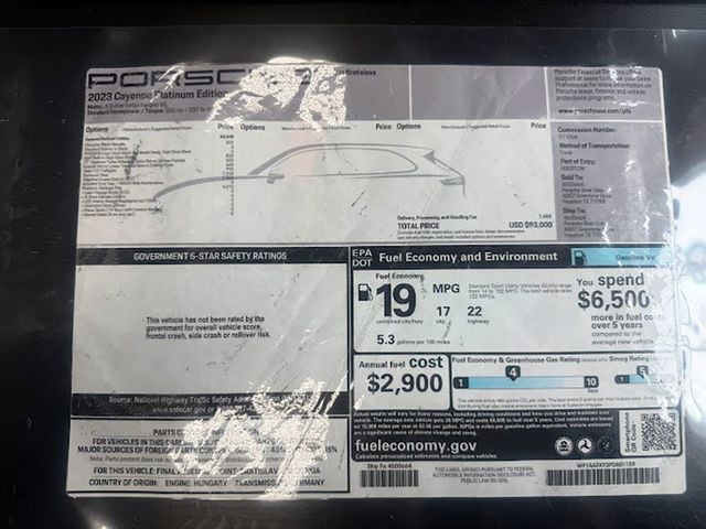 2023 Porsche Cayenne CLEAN CARFAX, 1 OWNER, AWD, PLATINUM EDITION, PREMIUM PKG PLUS - 23032857 - 14