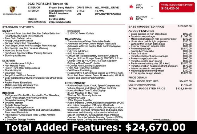 2023 Porsche Taycan 4S AWD - 22890391 - 2