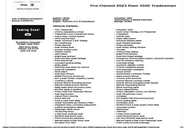 2023 Ram 3500 Tradesman - 23019975 - 2