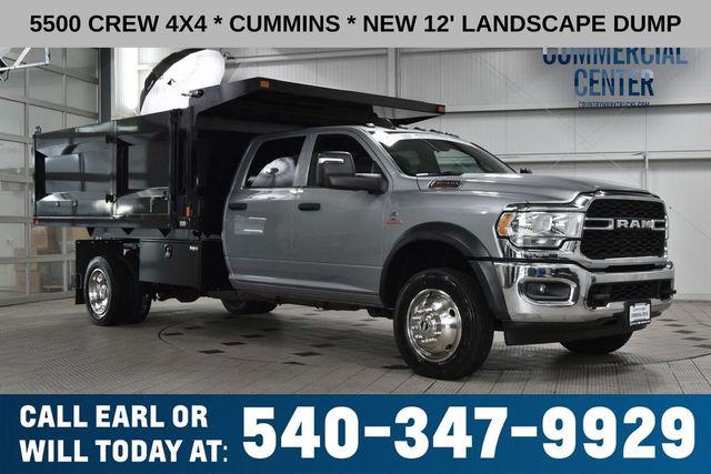 2023 Ram 5500 Chassis Cab 5500 CREW 4X4 * CUMMINS * NEW 12' LANDSCAPE DUMP   - 23018315 - 0
