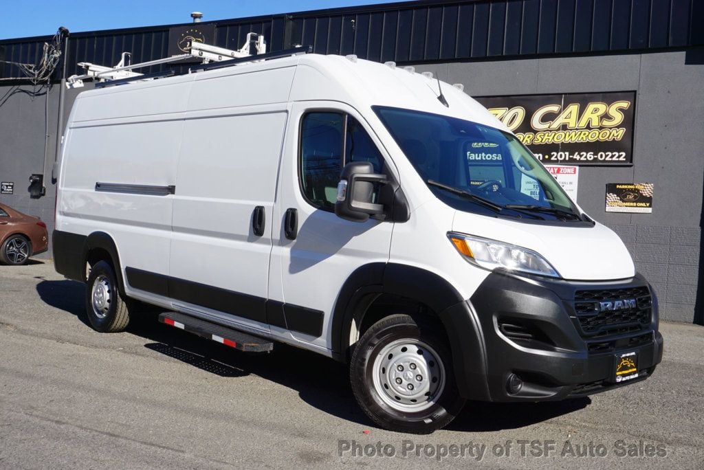 2023 Ram ProMaster Cargo Van 3500 High Roof 159" WB EXT CARPLAY REAR CAM SHELVES LADDER RACKS - 22664461 - 0