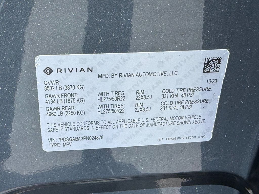 2023 Rivian R1S **R1S ADVENTURE**LARGE PACK**QUAD MOTOR** - 23068601 - 47