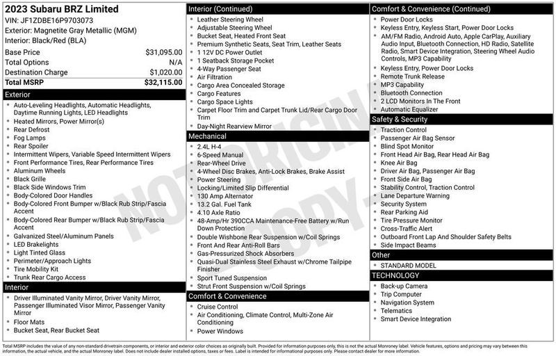 2023 Subaru BRZ Limited Manual - 22944845 - 5