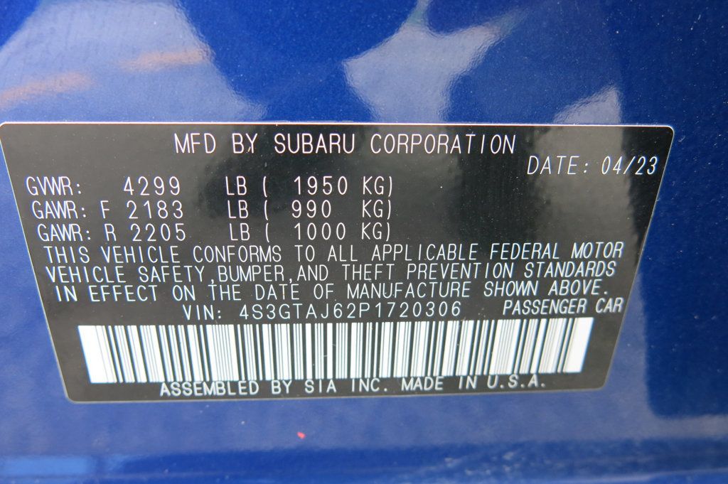 2023 Subaru Impreza Sport 5-door Manual - 23055582 - 35