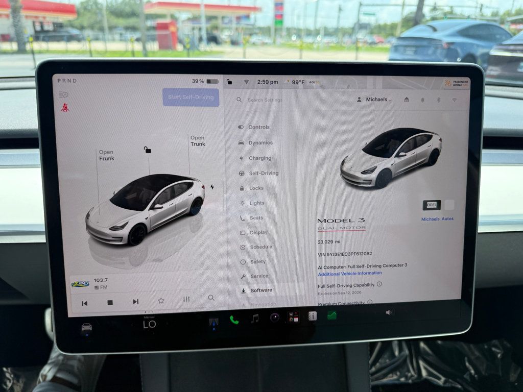 2023 Tesla Model 3 **MODEL 3 PERFORMANCE AWD**WHITE ON WHITE** - 23065461 - 12