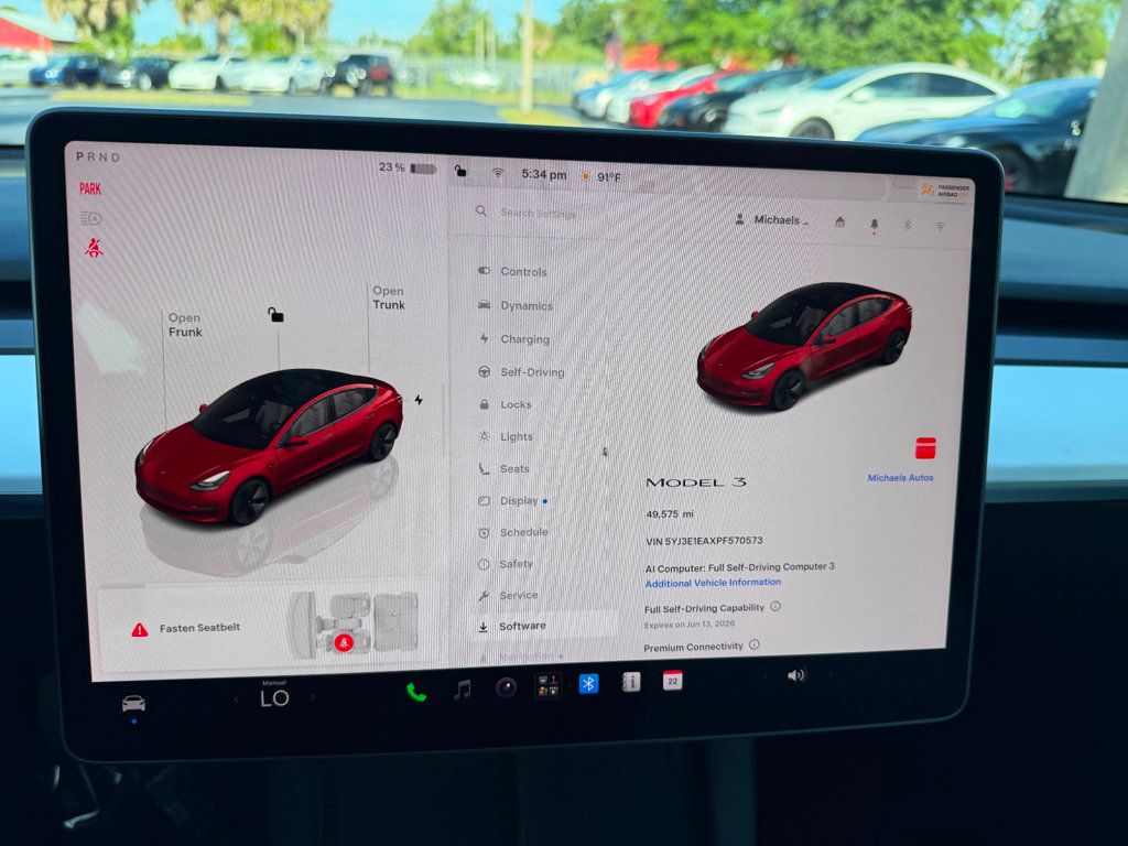 2023 Tesla Model 3 **MODEL 3 RWD w/AUTOSTEER**RED ON WHITE** - 23026551 - 12