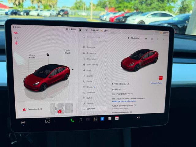 2023 Tesla Model 3 **MODEL 3 RWD w/AUTOSTEER**RED ON WHITE** - 23026551 - 12