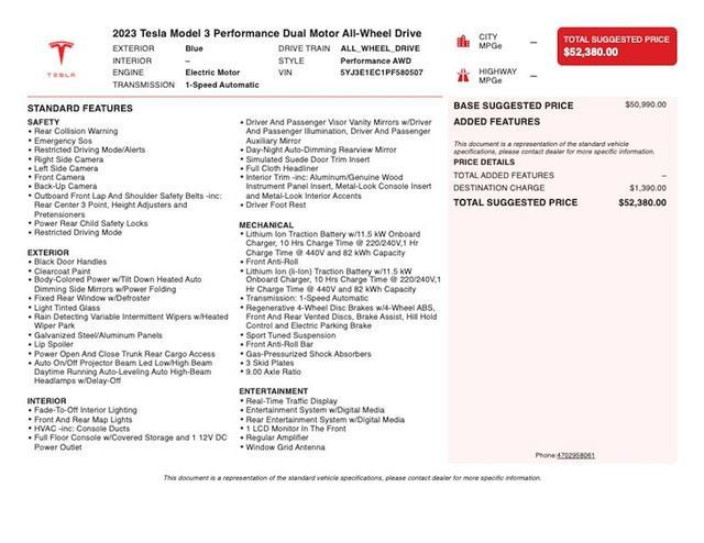 2023 Tesla Model 3 Performance AWD - 23031056 - 2