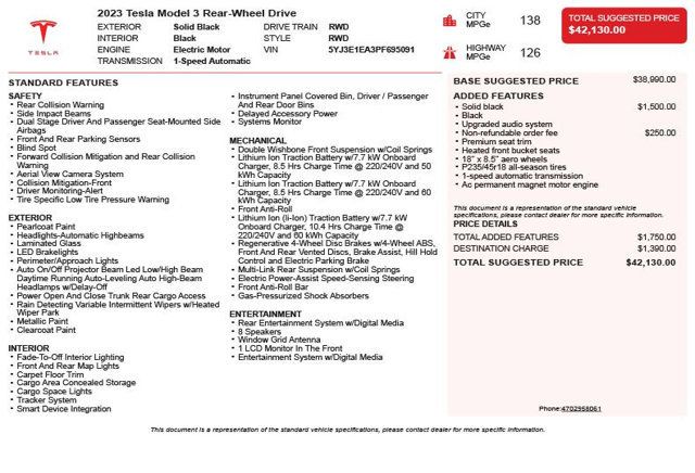 2023 Tesla Model 3 RWD - 23035734 - 2
