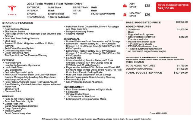 2023 Tesla Model 3 RWD - 23089310 - 2