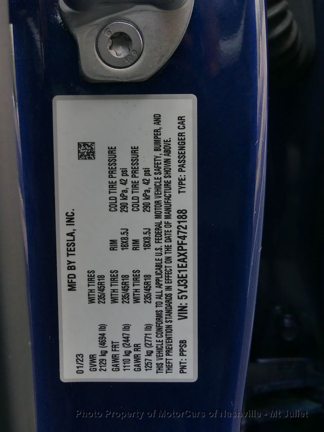 2023 Tesla Model 3 RWD - 23079014 - 45