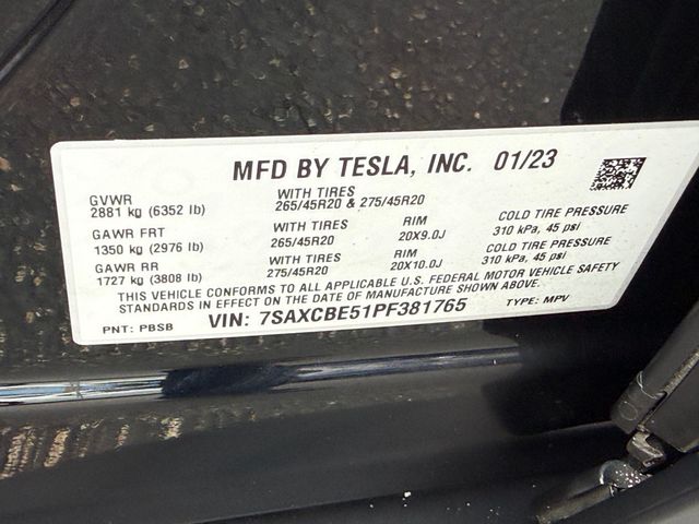 2023 Tesla Model X **MODEL X AWD 6 PASSENGERS** - 22994433 - 40