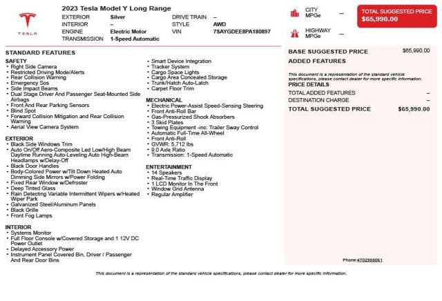 2023 Tesla Model Y Long Range AWD - 23000255 - 2