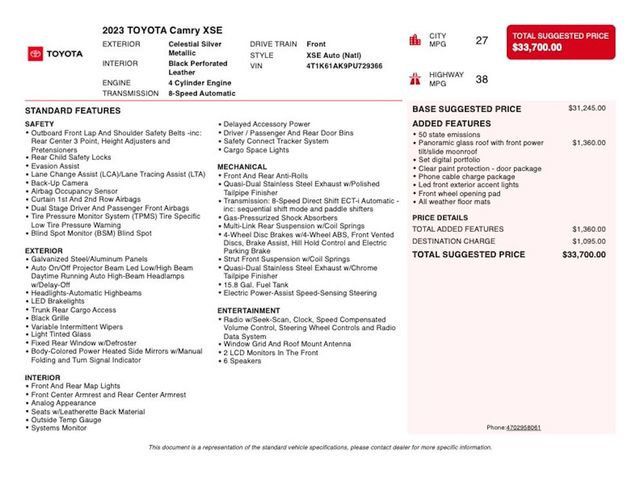 2023 Toyota Camry XSE Automatic - 23020411 - 2
