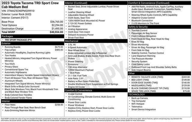 2023 Toyota Tacoma 2WD TRD Sport Double Cab 5' Bed V6 Automatic - 23058168 - 5