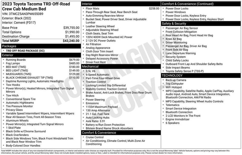 2023 Toyota Tacoma 4WD TRD Off-Road - 23024043 - 5