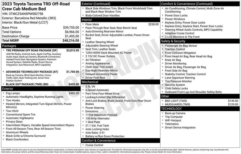 2023 Toyota Tacoma 4WD TRD Off-Road - 23058260 - 5