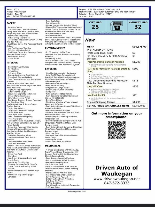 2023 Volkswagen Taos SE 4MOTION - 22227953 - 18
