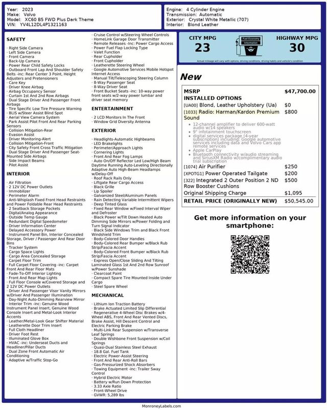 2023 Volvo XC60 B5 FWD Plus Dark Theme - 22586609 - 34