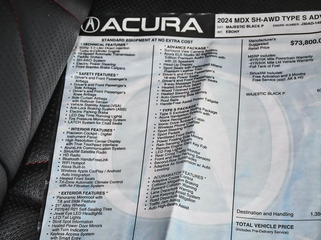 2024 Acura MDX Type S w/Advance Package - 22954287 - 84