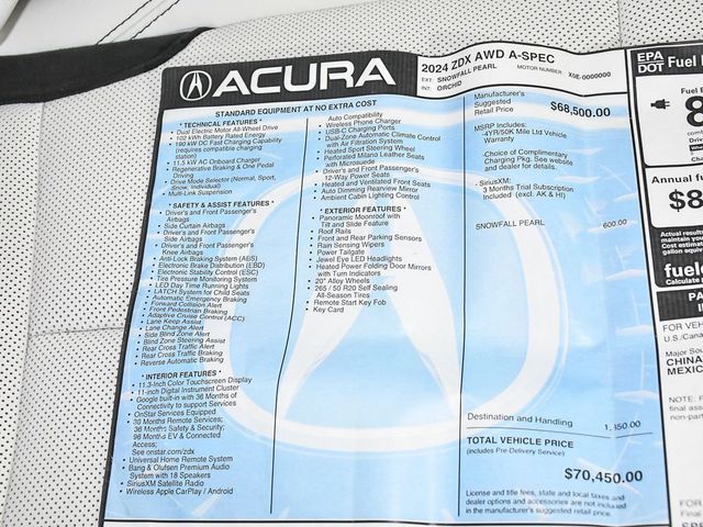 2024 Acura ZDX Base - 23070917 - 64