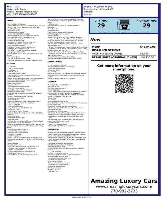 2024 Alfa Romeo Tonale Veloce EAWD - 23054035 - 24