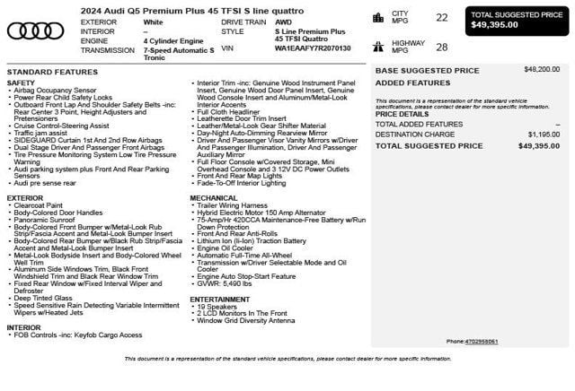 2024 Audi Q5 S line Premium Plus 45 TFSI quattro - 22998092 - 2