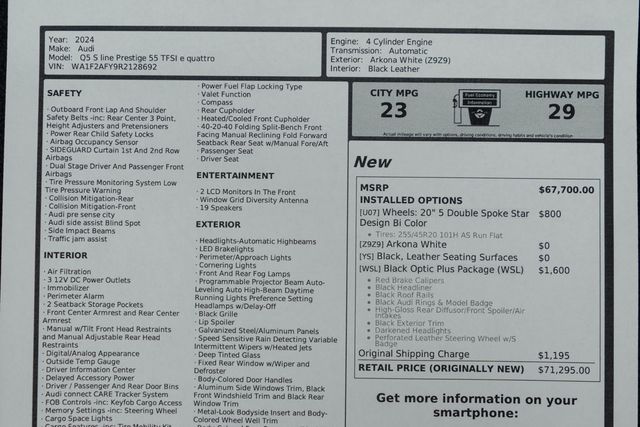 2024 Audi Q5 S line Prestige 55 TFSI e quattro - 22949490 - 63