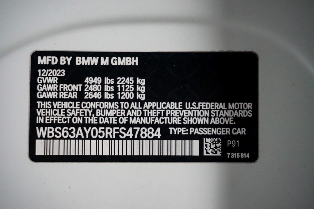 2024 BMW M3 *M3 CS* *Frozen White* *Carbon Buckets* *Carbon Roof* - 22962617 - 18