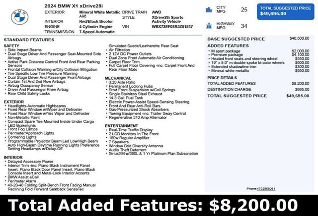 2024 BMW X1 xDrive28i Sports Activity Vehicle - 22968307 - 2