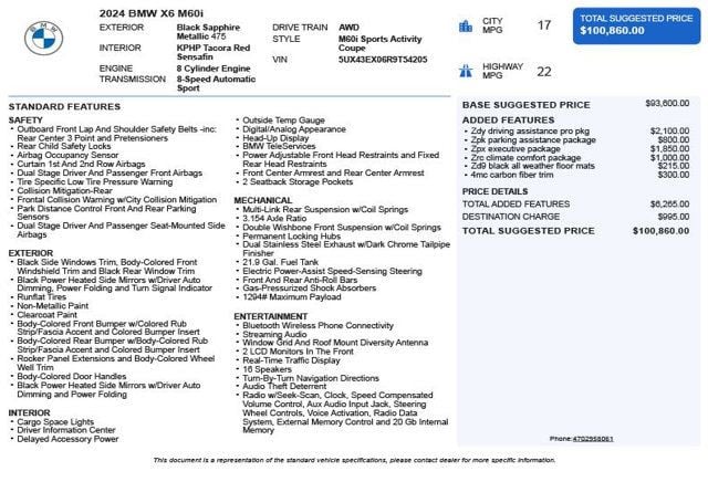 2024 BMW X6 M60i Sports Activity - 23000223 - 2