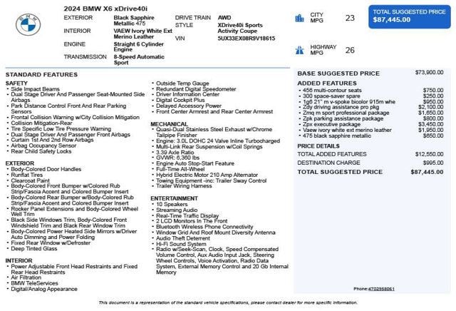 2024 BMW X6 xDrive40i Sports Activity - 23031034 - 2