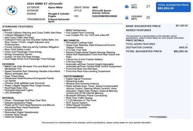 2024 BMW X7 xDrive40i Sports Activity Vehicle - 22985610 - 2