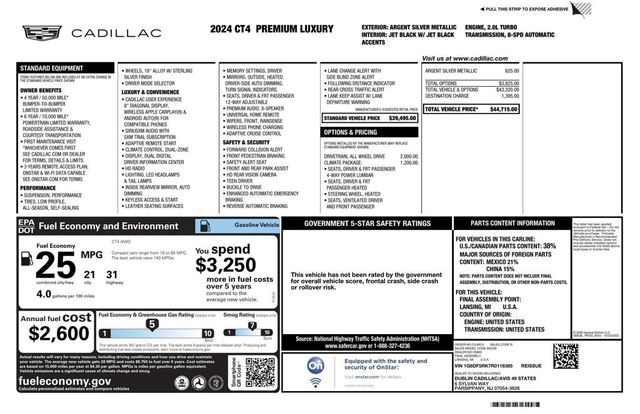 2024 Cadillac CT4 4dr Sedan Premium Luxury - 22965928 - 38