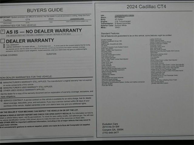 2024 Cadillac CT4 4dr Sedan Premium Luxury - 22951628 - 7