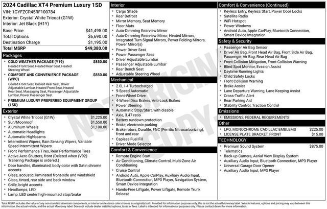 2024 Cadillac XT4 FWD 4dr Premium Luxury - 22964336 - 5