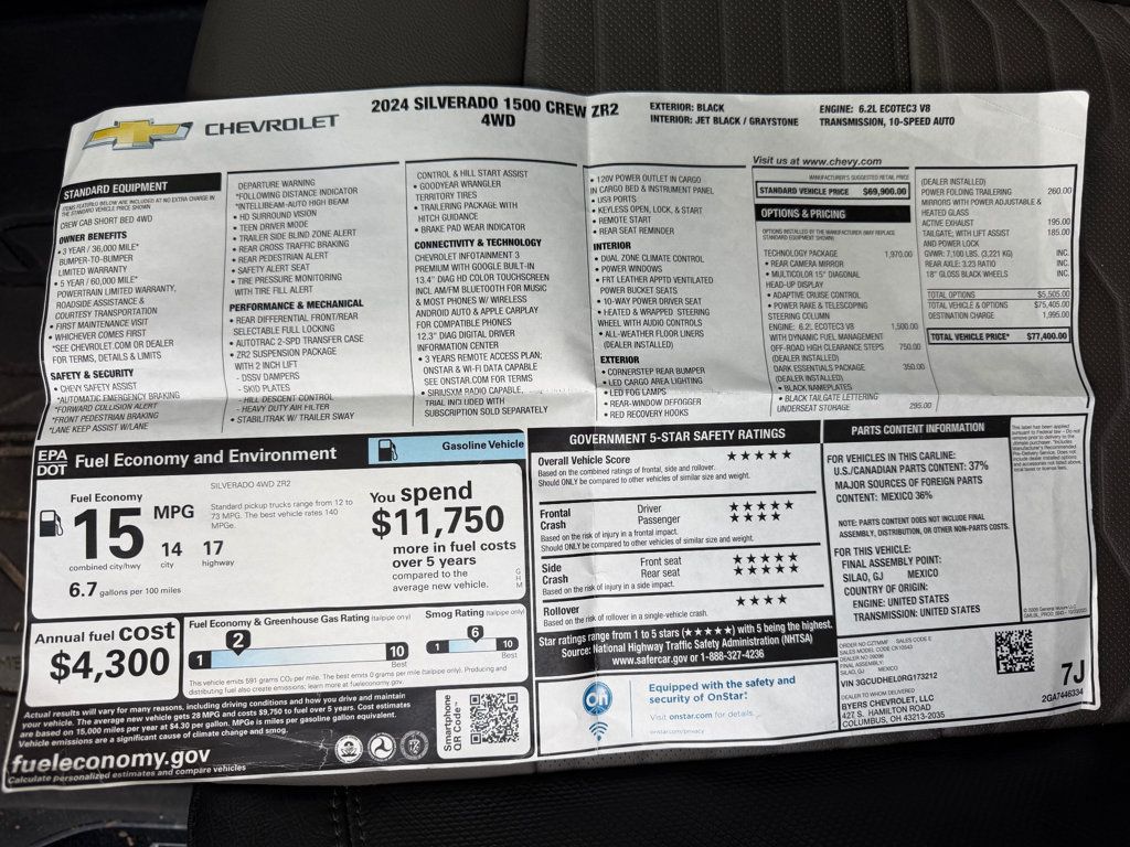 2024 Chevrolet Silverado 1500 4WD Crew Cab 147" ZR2 - 23073811 - 0