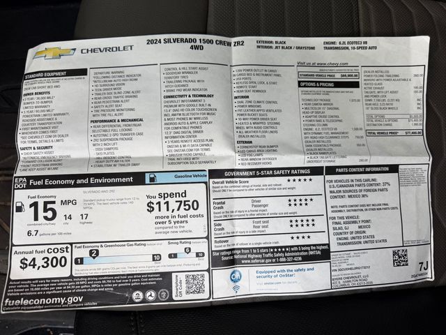 2024 Chevrolet Silverado 1500 4WD Crew Cab 147" ZR2 - 23073811 - 74