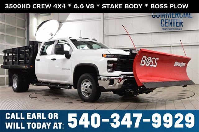 2024 Chevrolet Silverado 3500HD 3500HD CREW 4X4 * 6.6 V8 * STAKE BODY * NEW BOSS PLOW - 22919722 | Video 1