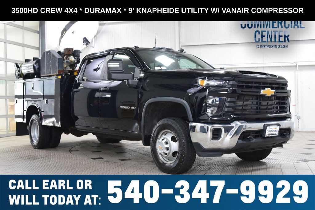 2024 Chevrolet Silverado 3500HD 3500HD CREW 4X4 * DURAMAX * 9' UTILITY W/ VANAIR COMPRESSOR - 23078666 | Video 1
