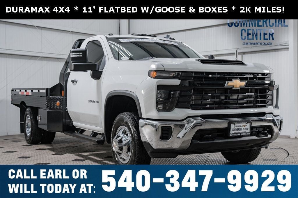 2024 Chevrolet Silverado 3500HD 3500HD REG CAB 4X4 * DURAMAX * 11' FLATBED * 2K MILES - 22705635 - 0