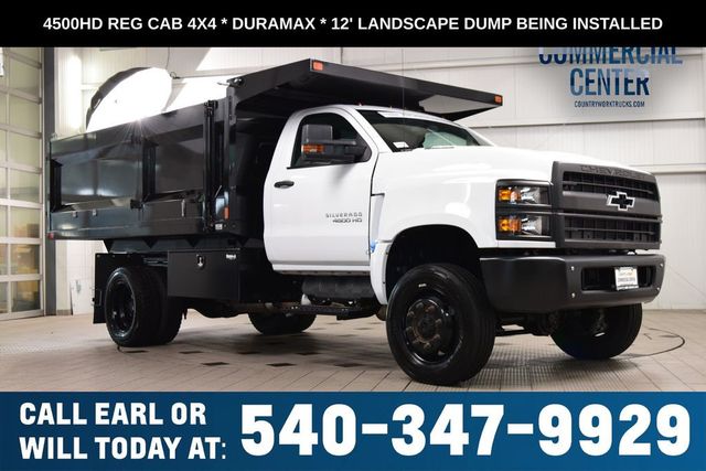 2024 Chevrolet Silverado 4500HD 4500HD REG CAB 4X4 * DURAMAX * NEW 12' LANDSCAPE DUMP  - 23043617 - 0