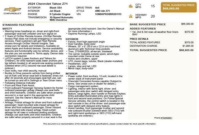 2024 Chevrolet Tahoe 4WD 4dr Z71 - 23043185 - 2