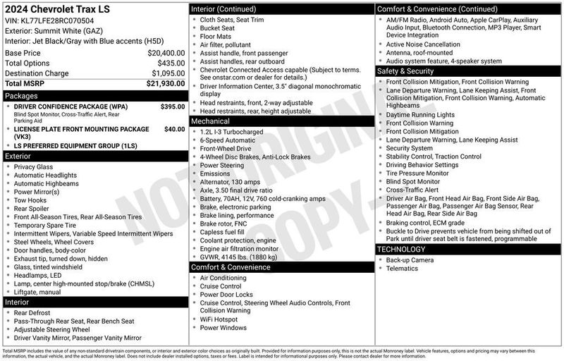 2024 Chevrolet Trax FWD 4dr LS - 22977624 - 5