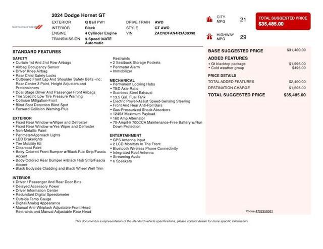 2024 Dodge Hornet GT - 23034994 - 2