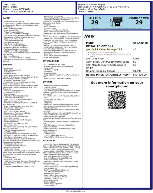 2024 Dodge Hornet R/T EAWD - 22773513 - 30