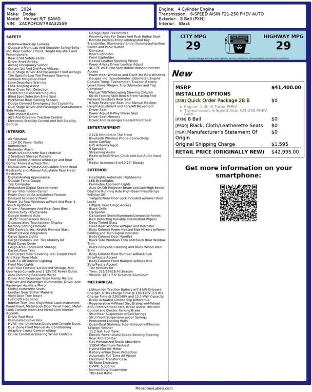 2024 Dodge Hornet R/T EAWD - 22984209 - 31