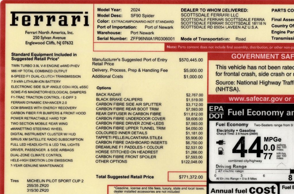 2024 Ferrari SF90 Spider Original MSRP $771,372  - 22873976 - 30