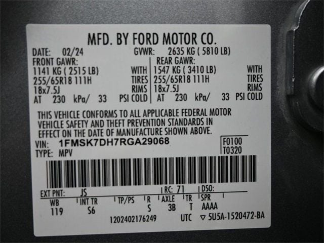 2024 Ford Explorer XLT RWD - 22983696 - 8